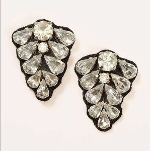 NWT  LOFT Crystal Fabric Back Earrings 359994